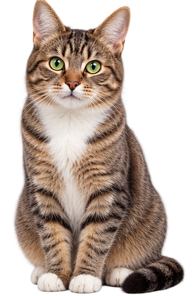 Adult cat sitting majestically