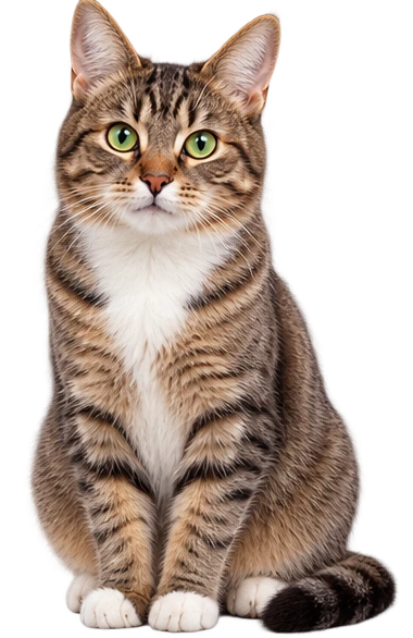 Adult cat sitting majestically