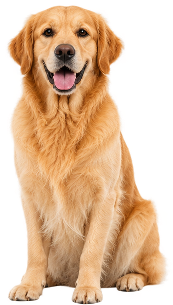 Adult Golden Retriever sitting