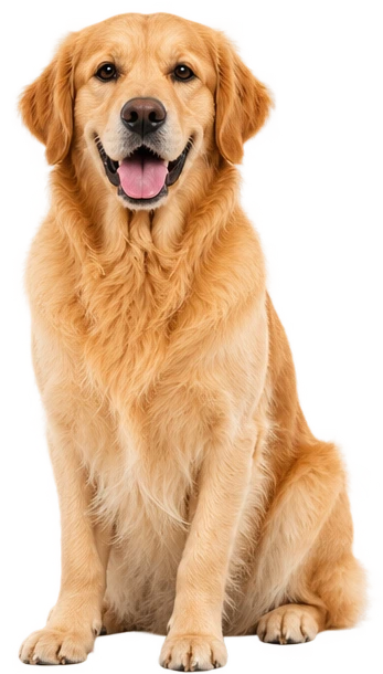 Adult Golden Retriever sitting