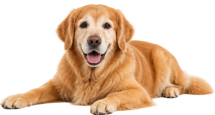 Senior dog resting peacefully